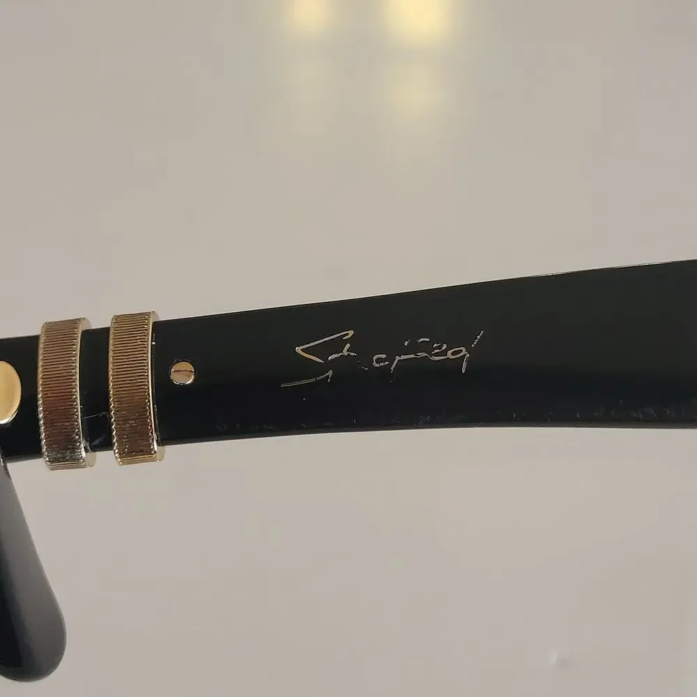 DEZI Stacked 55mm Cat Eye Sunglasses in black with dark smoke lenses